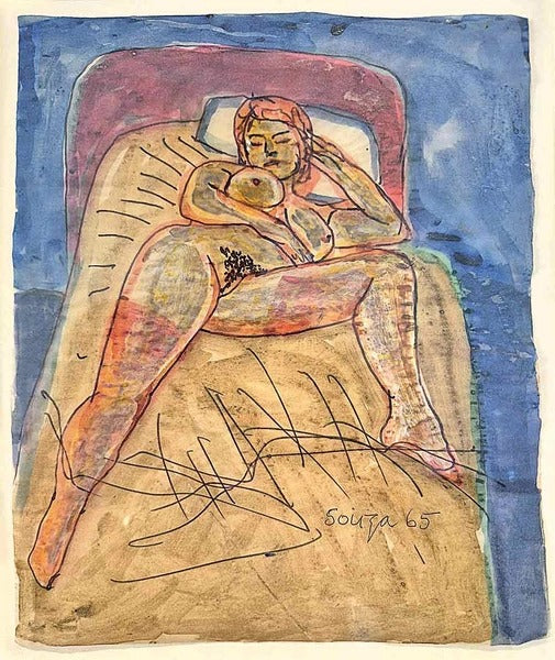 Reclining Nude On A Bed