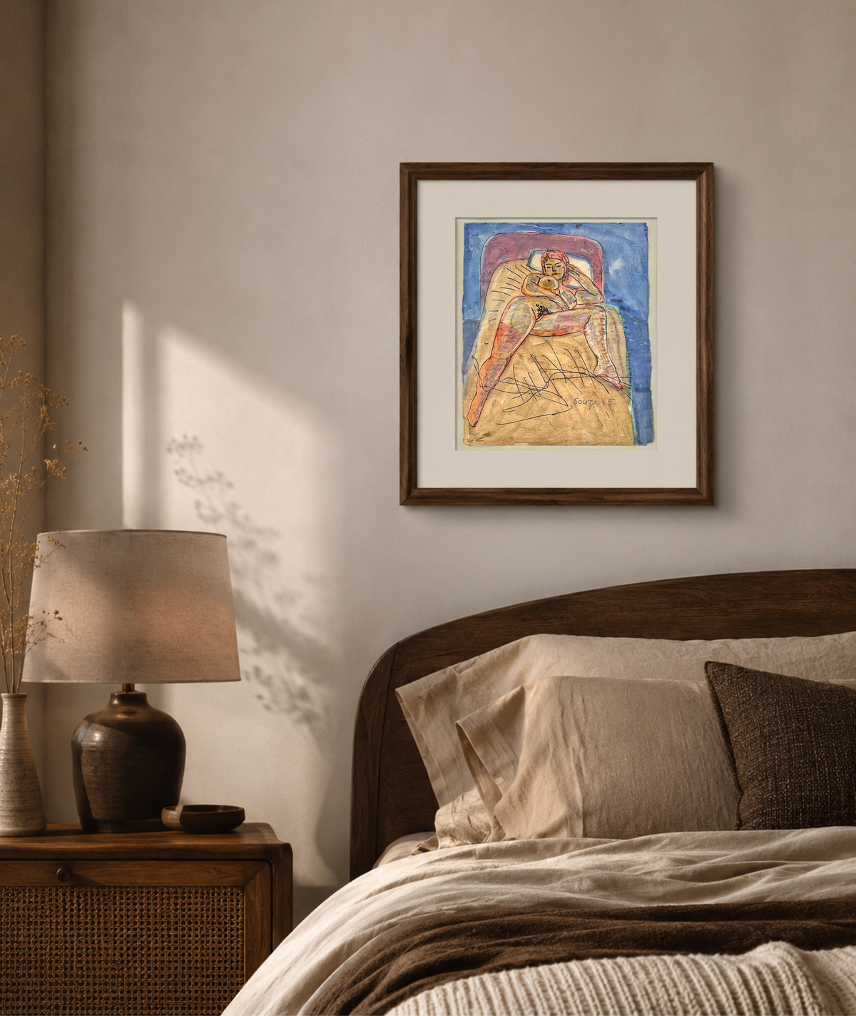 Reclining Nude On A Bed